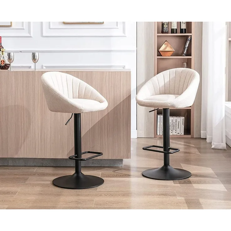 WAHSON OFFICE CHAIRS Barhocker höhenverstellbar drehbar Barstuhl aus Handtuchstoff 2er Set