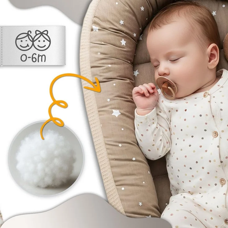 Babynest Neugeborene Nestchen Baby 90x50 cm - Kokon Handmade zweiseitig aus Baumwolle Waffel mit Babynestchen Tiere Blau – Bild 3