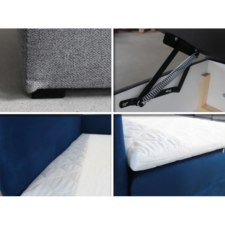 Boxspringbett Flame mit Bettkasten - Einzelbett mit Bonell-Matratze und Topper, Polsterbett, Universelle Bettseite, Bett, Schlafzimmer, Kinderzimmer (Graphit (Kronos 22), 100 x 200 cm) – Bild 5