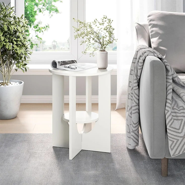 Couchtisch Vareo Weiß 40x40 cm Vicco – Bild 3