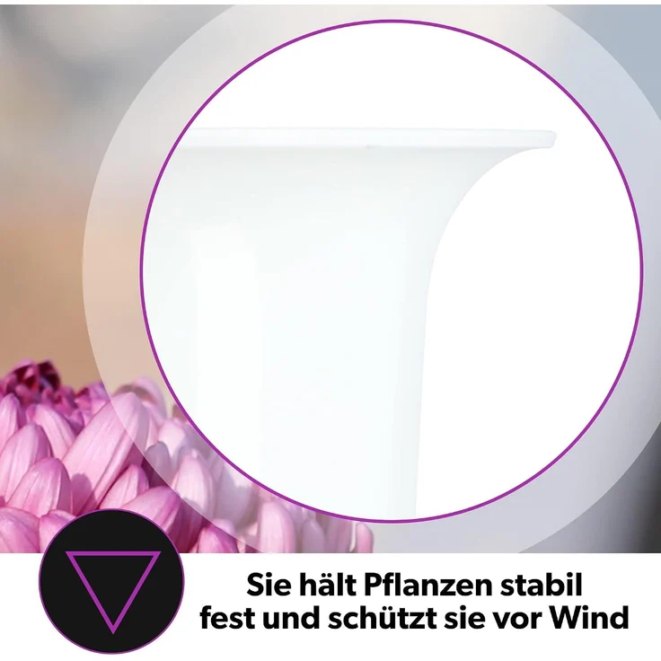 KADAX Vase Fläschchen für Friedhof 30 cm Künstliche Blumen Treibende Spitze Weiß – Bild 6