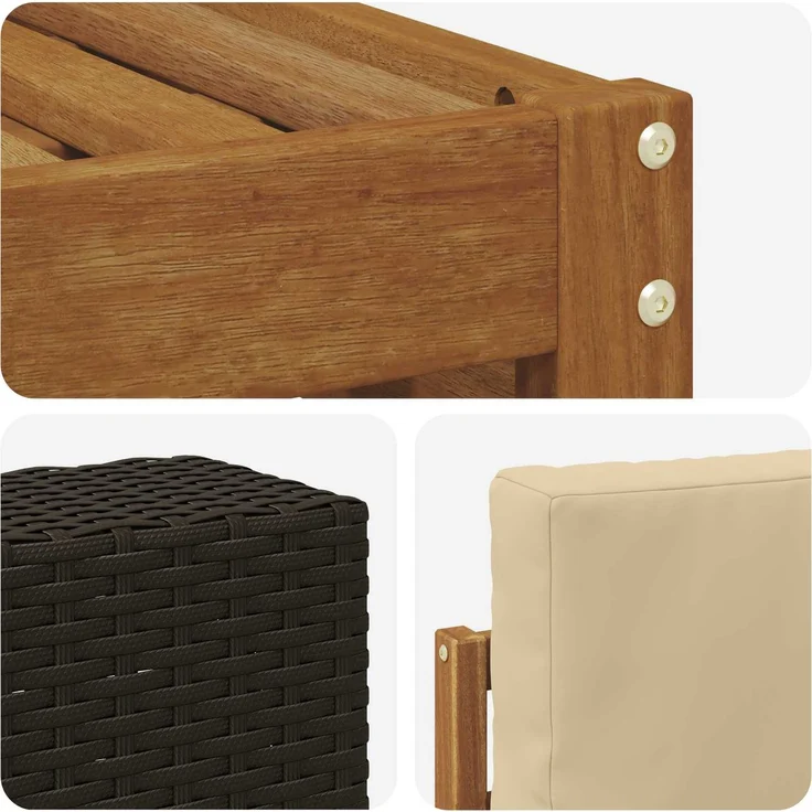 vidaXL Outdoor-Sofagarnitur 8 stk. 8-Sitzer Natur und Beige 3384724 – Bild 6