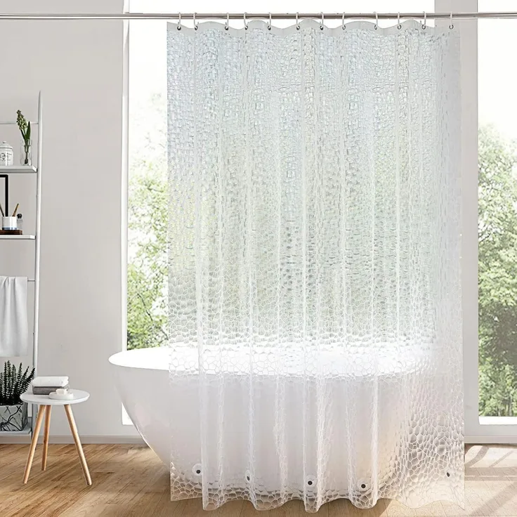 Duschvorhang AooHome Durchsichtig 180x190cm Wasserdicht Antischimmel mit 5