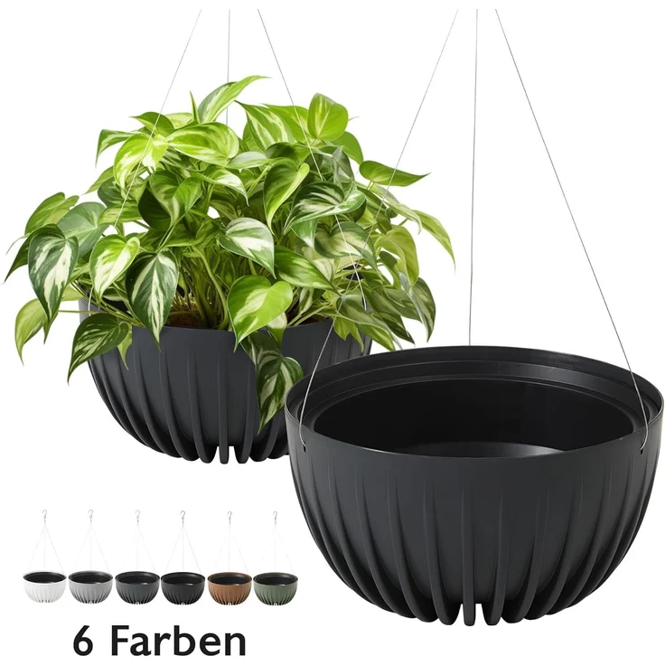 KONZEPT Blumenampel hängend Blumentopf 30cm Durchmesser, Hängetopf für Pflanzen, aus Kunststoff – Bild 2