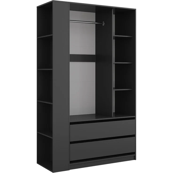 Kleiderschrank Elmo Anthrazit 50 x 200 cm 2er Set Vicco – Bild 1