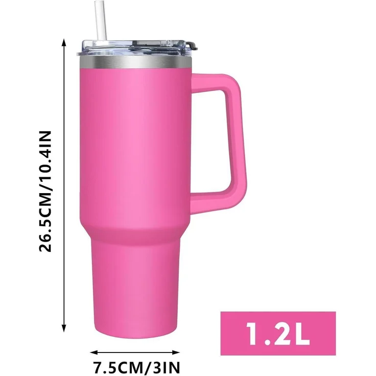 Thermobecher 1180 ml Kaffeebecher to go Trinkbecher Strohhalm Edelstahl – Bild 5