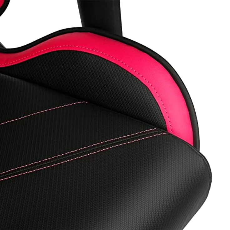 DRIFT GAMING DR350 – Ergonomischer Profi-Gaming-Stuhl mit 4D-Armlehnen, Lenden- und Nackenkissen, 135° neigbar, Leise Rollen, Schwarz-Rosa – Bild 8