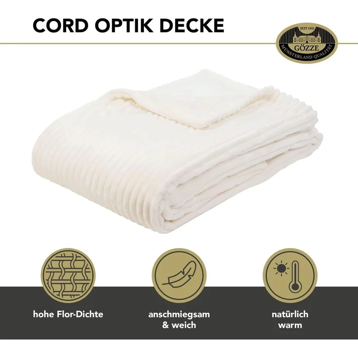Wohndecke Cordoptik, Gözze, mit Glanzeffekt, Kuscheldecke – Bild 2