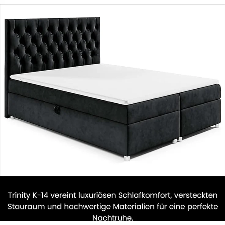 Best for Home Boxspringbett mit Bettkasten Doppelbett Trinity K14 Bonellfederkern inkl 7cm Topper (140x200 160x200 180x200 200x200 cm, Bonell-Matratze, gepolstertes Kopfteil, Polsterbett versch. Größen), mit oder ohne Topper, Flexible Liefermöglichkeit... – Bild 6