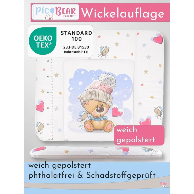 pic Bear weiche Wickelauflage HONEY 85 x 72 cm, Heart : Heart – Bild 3