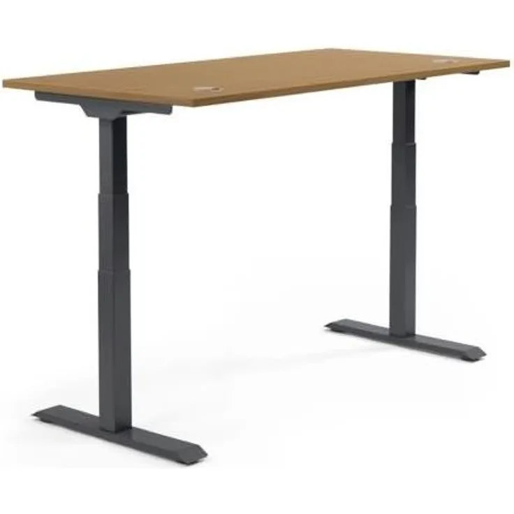 Soennecken Schreibtisch 1800x605-1255x800mm Platte Nuss Gestell schwar