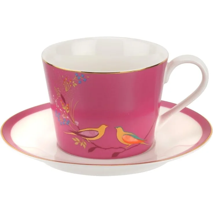 Sara Miller für Portmeirion Chelsea Tasse und Untertassenn, keramik, rose, 230 x 185 x 95 cm