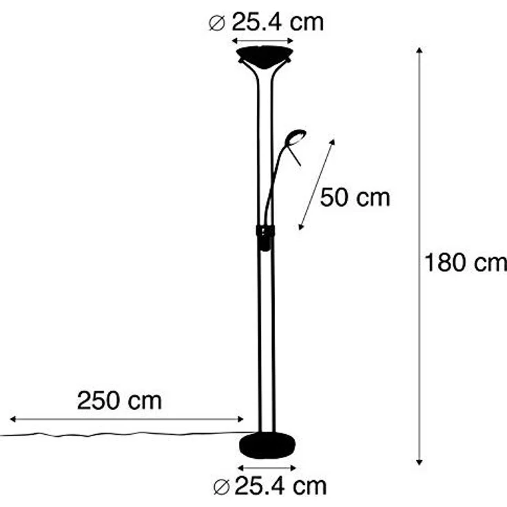 Qazqa Stehlampe Diva, LED fest integriert, (nicht austauschbare) LED, Gold/Messing, Modern, Stahl, 1-flammig – Bild 5