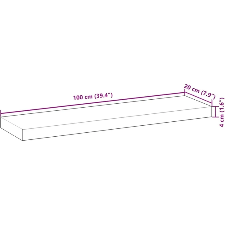 vidaXL Tischplatte 100x20x4 cm Rechteckig Massivholz Akazie 4008767 – Bild 9