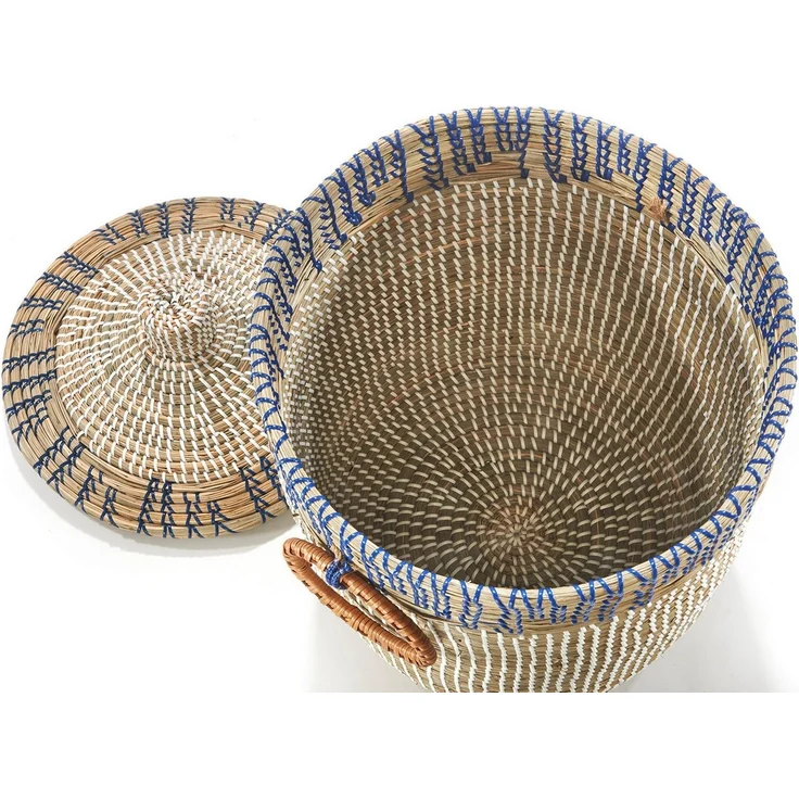 Kobolo Aufbewahrungskorb Korb BOREA aus Seegras inkl. Deckel und Griffen (Stück, 1 St, Stück), Korb mit Deckel – Bild 2