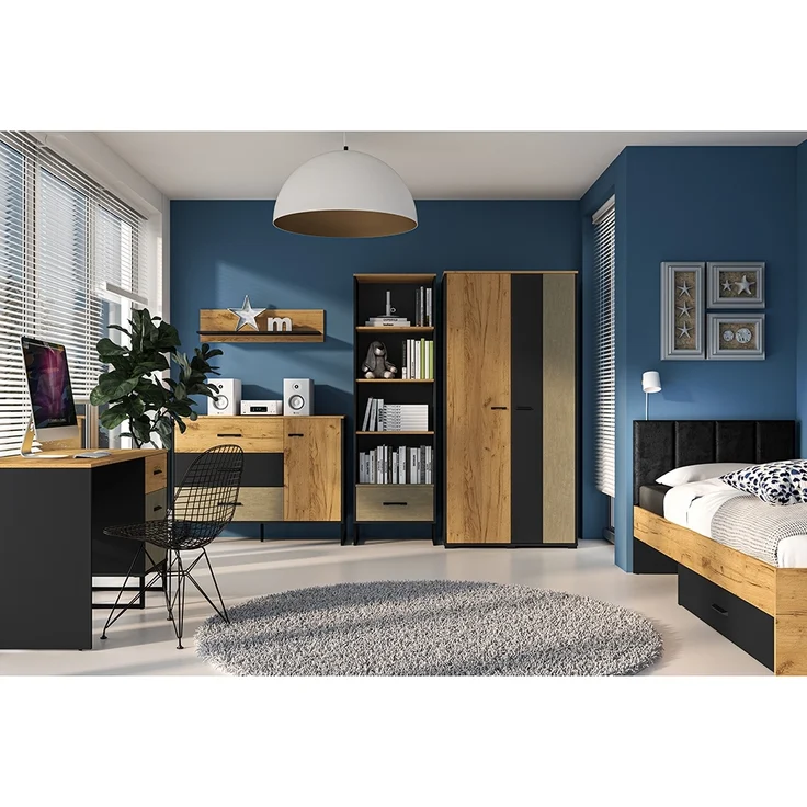 Wandboard, Eiche mit schwarz, CASPER-131 – Bild 5
