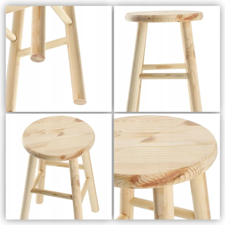 KADAX Holz-Küchenhocker, Hocker, Stuhl, 46 cm, massive Kiefer – Bild 6