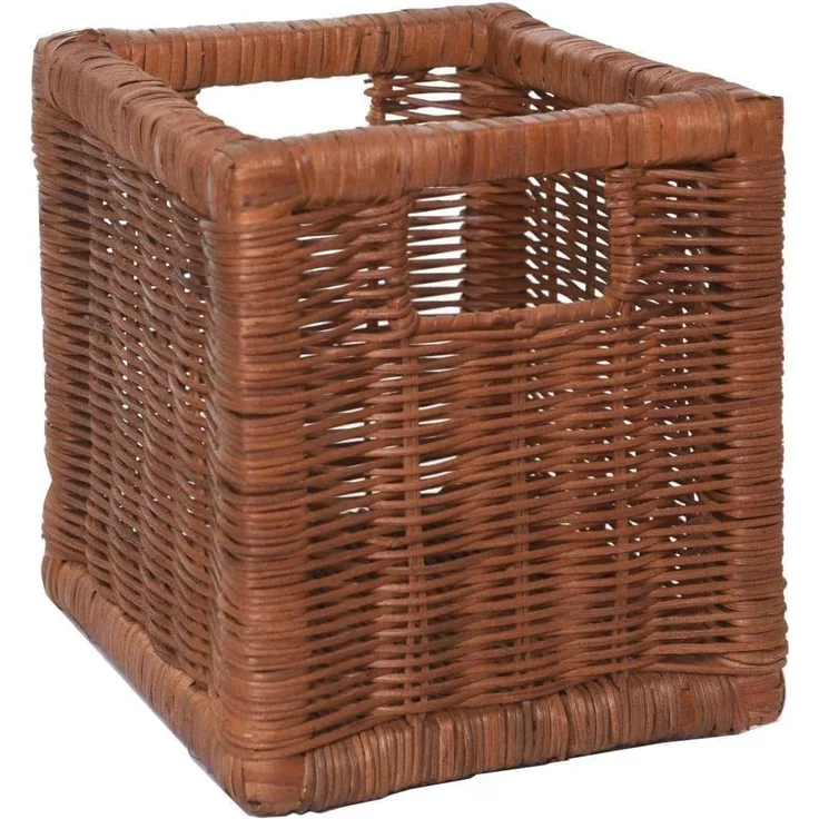 VIVANNO Regalkorb Schrankkorb Korb Rattan quadratisch "Attraktiv", Braun 23x26x26 cm
