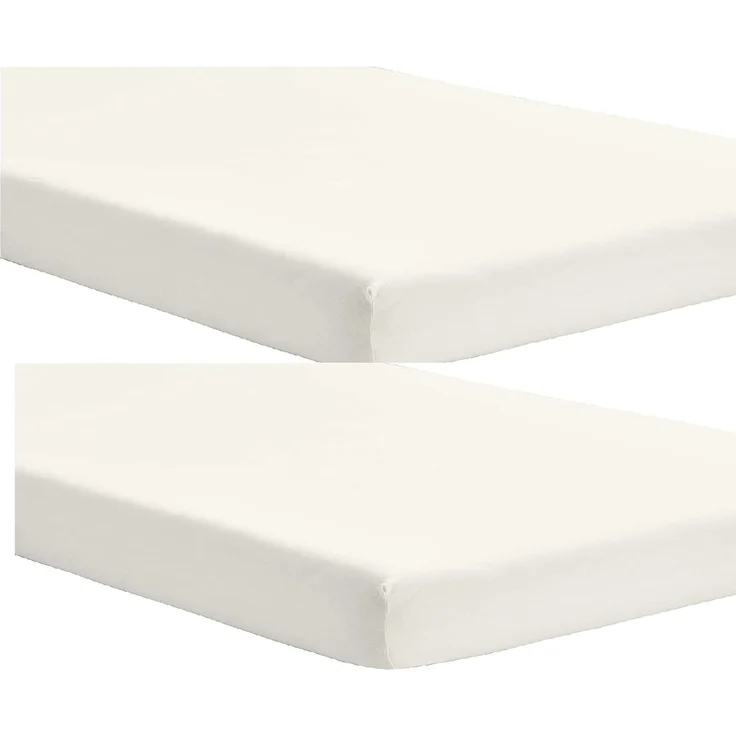 DuDu N Girlie Spannbettlaken für Babybett, Baumwoll-Jersey, cremefarben, 2 Stück – Bild 1