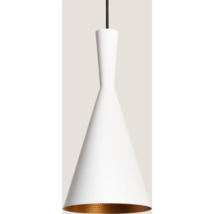 LEDKIA LIGHTING Lennon Hängeleuchte, kegelförmiges Design, höhenverstellbares Kabel, E27 LED-kompatibel, Aluminium, Weiß – Bild 4