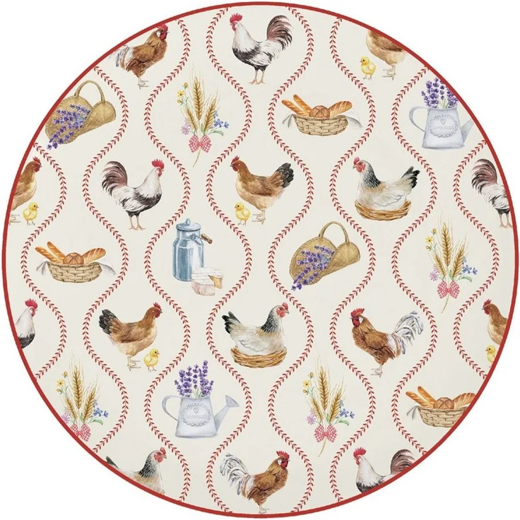 EasyLife Frühstücksteller Country Life, Spülmaschinengeeignet, Mehrfarbig, Hühner, H: 2cm – Bild 1