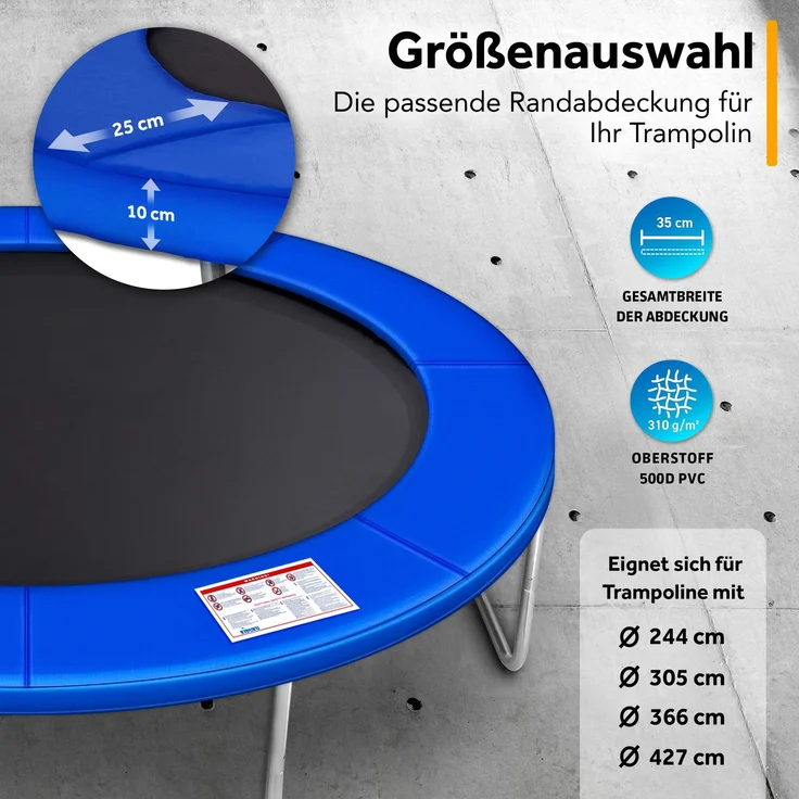 KIDUKU Trampolin Randabdeckung Federabdeckung Randschutz| reißfest | 100% UV-beständig , Ø 305cm – Bild 6