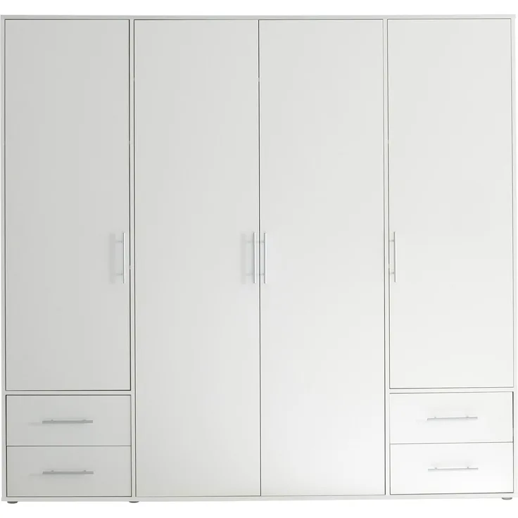 Kleiderschrank >Valencia< (BxHxT: 206x195x60 cm) in Weiß - 206x195x60cm (BxHxT)