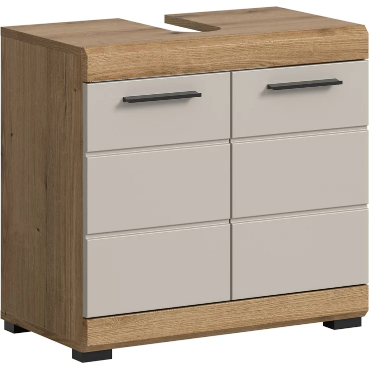 Waschbeckenunterschrank B/H/T: 60x56x34 cm in Evoak Oak Nachbildung