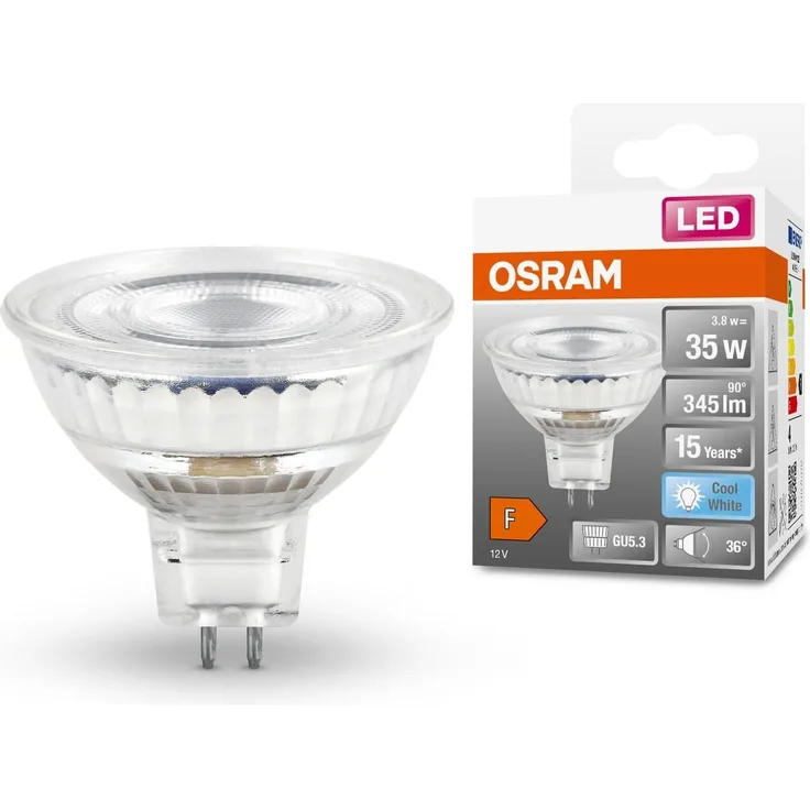 Osram LED-Lampe MR16 3. 8W/840 (35W) 36° GU5. 3