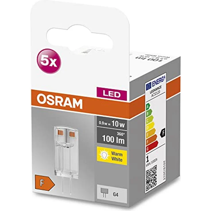 OSRAM Base PIN LED-Stiftsockel G4, 0,9W, 100lm, 5er Pack – Bild 2
