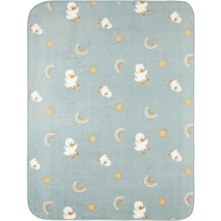 Sterntaler Kuscheldecke Flausch Edda, 75 x 100 cm, besonders flauschig, vielseitig einsetzbar, niedliches Muster mit Enten und Regenbögen – Bild 3