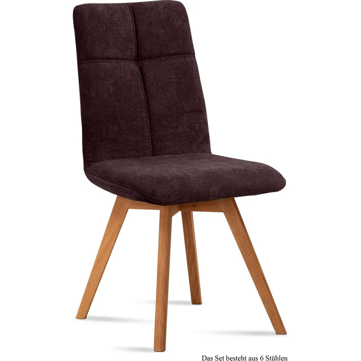 Esszimmerstuhl (6er-Set) Dimut 47x92x60 Eiche geölt/Espresso