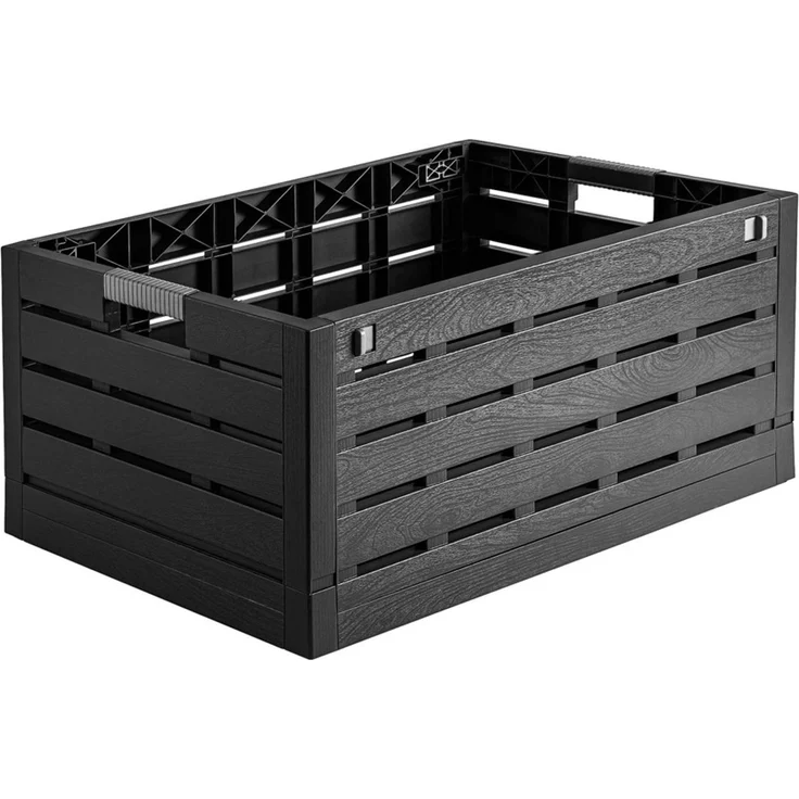 Klappbox Holzoptik 60 L Kunststoff schwarz Tragkraft 30 kg Faltbox Transportbox 5 Stück – Bild 5