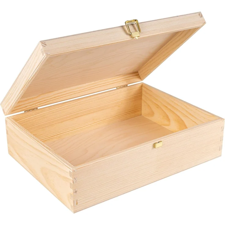 Creative Deco Holzkiste A4 mit Deckel Unlackierte Aufbewahrungsbox, Holzbox Ideale Schatulle zur Lagerung der Wertsachen, Dokumente – Bild 1