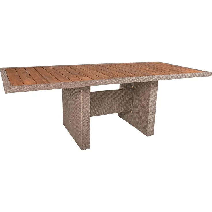 Gartentisch ESSEN - Akazie, Weidenbraun, 100x220x75cm | Terrassentisch Wetterfest Outdoor Tisch