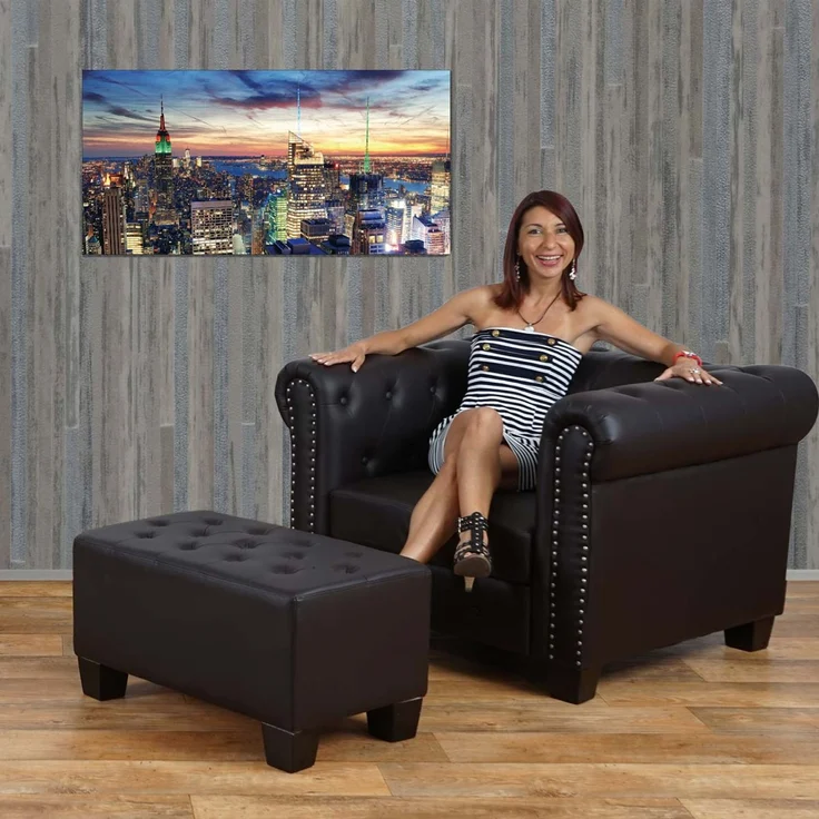 LED-Bild, Leinwandbild Leuchtbild Wandbild, Timer MVG-zertifiziert ~ 100x50cm New York, flackernd – Bild 3