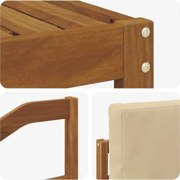 vidaXL Outdoor-Sofagarnitur 4 stk. 3-Sitzer Natur und Beige 3366236 – Bild 5