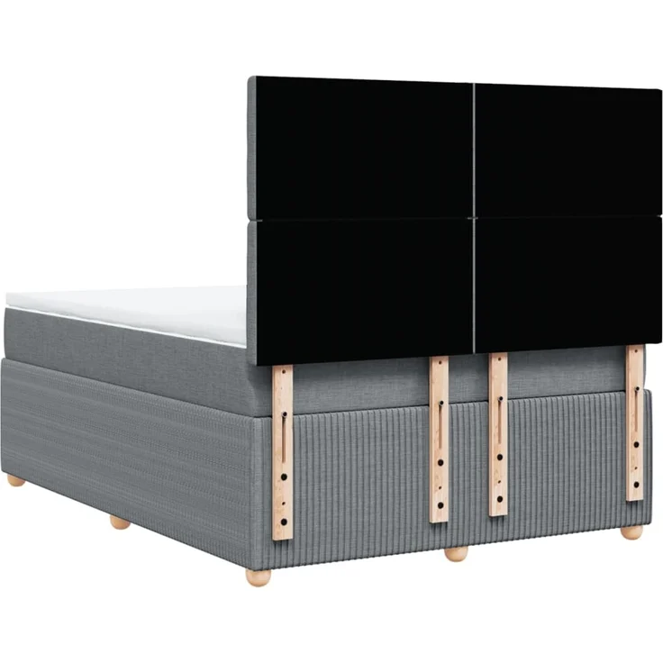 vidaXL Boxspringbett mit Matratze Hellgrau 160x200 cm Stoff 3294421 – Bild 8