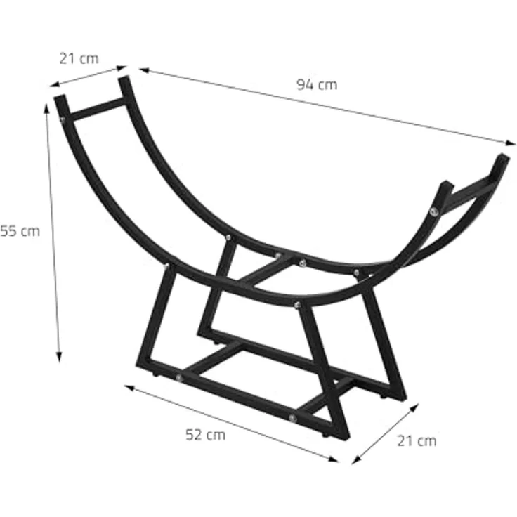 ML-DESIGN Kaminholzregal Indoor Feuerholzregal Schale für Brennholz Design Kaminholzlager, BxTxH:94x21x55 cm, Brennholzregal U-förmig für Kantholz aus pulverbeschichtetem Stahl – Bild 6