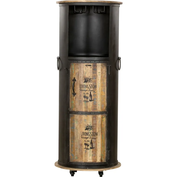 Interia Home & Living Weinbar Weinregal LUNI 155 cm Schwarz 60x37,5x157 cm