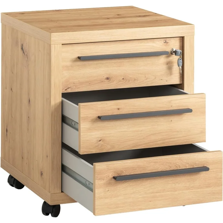 Rollcontainer Renatura / Rilega, Holzwerkstoff, Holzfarben, 80 x 75 x 80 cm – Bild 5