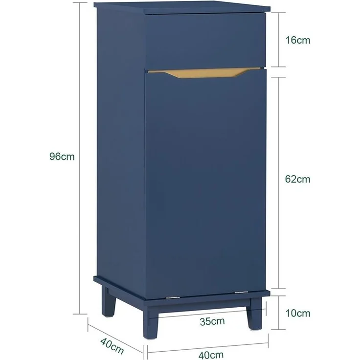 SoBuy BZR114-B Wäscheschrank, MDF, Lackiert, Dunkelblau, 40 x 96 x 40 cm – Bild 3