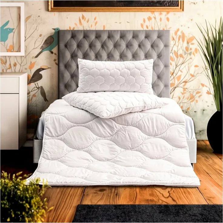 John Cotton Microfaserbettdecke Bio, Greta, 135x200, 155x220cm, Luxus, Füllung: 100% biologisch abbaubare Füllung aus Polyester, Bezug: Polyster, Atmungsaktiv, weich, pflegeleicht, Sommer und Winter