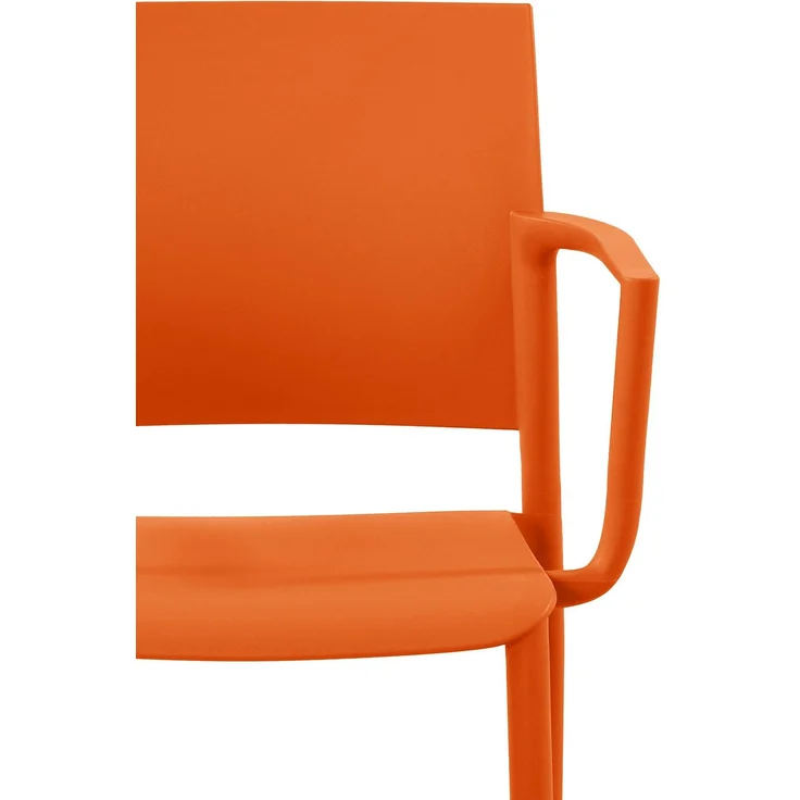 CLP Gartenstuhl wetterfest Valtor UV-beständig mit Armlehnen belastbar bis 150 kg,orange – Bild 7