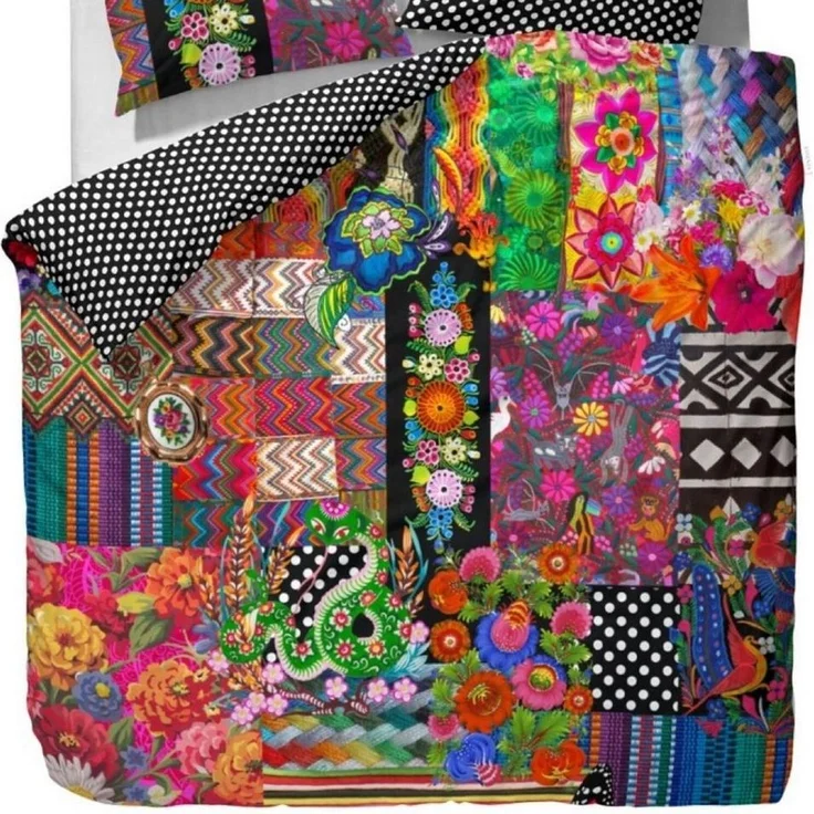 Essenza Bettwäsche Noida Multi, Satin, 3 teilig, Lilien, Tiere, Hippie – Bild 2