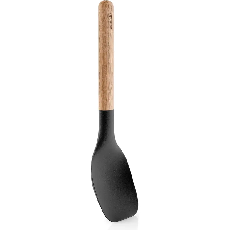 Eva Solo Nordic kitchen Servierlöffel, Vorlegelöffel, Gemüselöffel, Eichenholz/Silikon, Schwarz, Klein, 530458