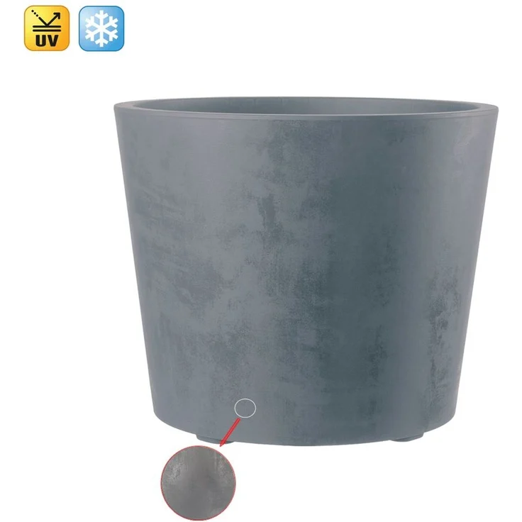 Rollbarer XL Pflanzkübel Millennium 80 Liter in Grau mit Tolle Naturstein Optik – Bild 1