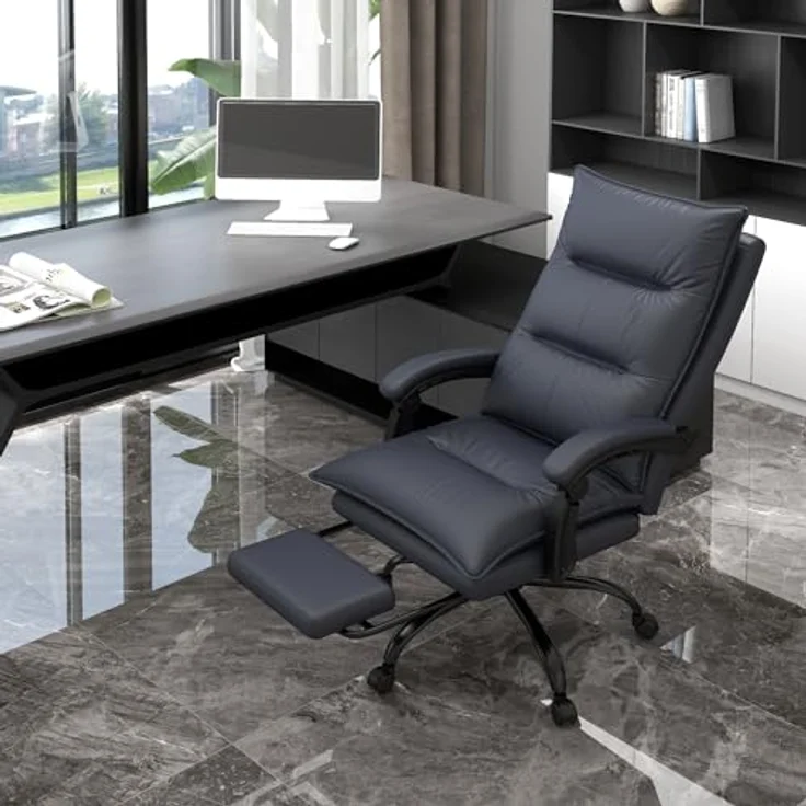 Vinsetto Massage-Bürostuhl mit Heizfunktion und Fußstütze, ergonomischer Gaming Stuhl mit 6 Vibrationsmassagepunkten und 5 Massagemodi, schwarz – Bild 2