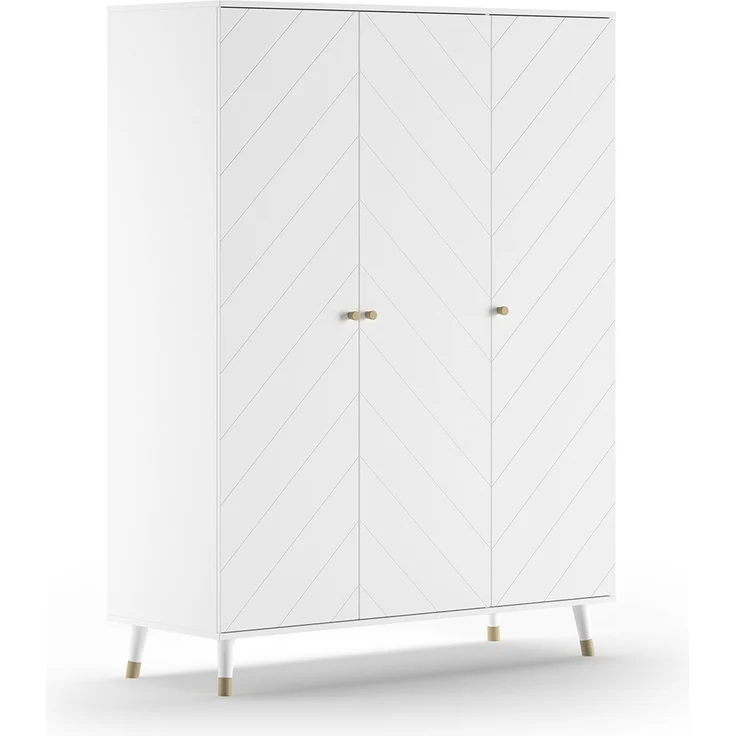 BILLY Babyzimmer-Set, best. aus Kommode, Wickelaufsatz, Babybett 60x120 cm u. Kleiderschrank 3-trg, MDF Satin Weiß lackiert – Bild 6