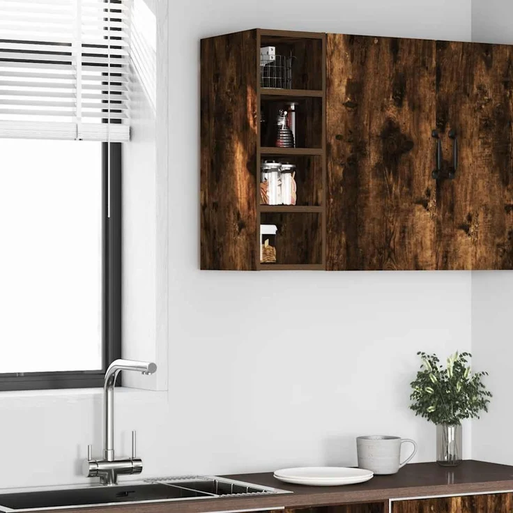 vidaXL Hängeschrank Riga Räuchereiche 20x29,5x60 cm Holzwerkstoff 854161 – Bild 2
